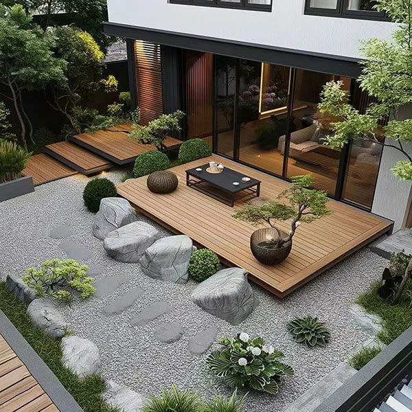 giải pháp thẩm mỹ cho sân vườn bằng sàn gỗ nhựa